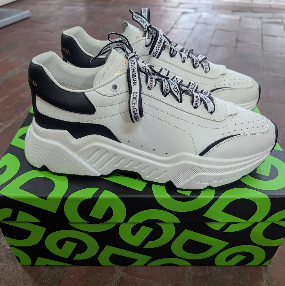 Dolce & Gabbana Daymaster White and Black Sneakers
